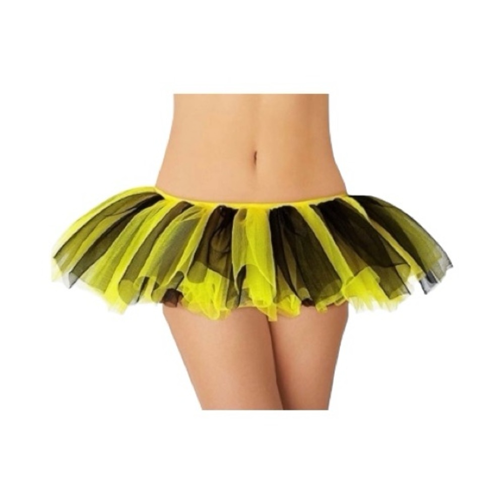 NWT-FUNWORLD-WOMENS BLACK AND YELLOW TUTU SKIRT
